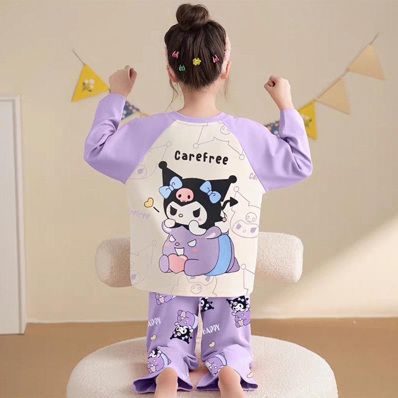 Girls' Cute Cartoon Long-Sleeve Pajama Set for Spring, Autumn, Winter 2026