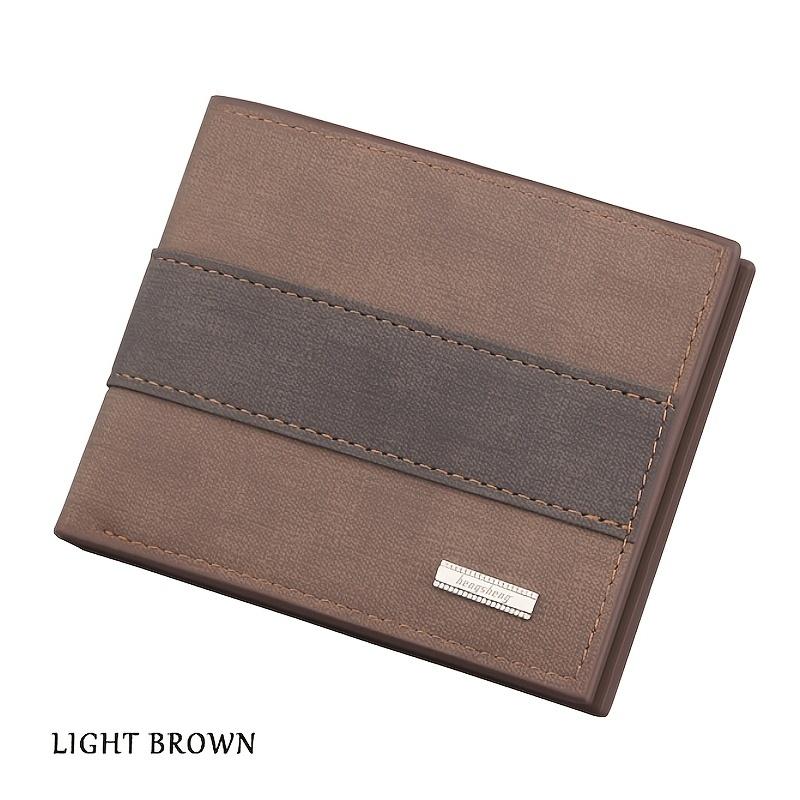 Men Wallet Patchwork PU Leather Small Card Holder Short Wallets Man Purse Card Case Casual Standard Wallet