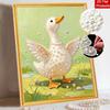 Handmade Framed Pearl Bead Painting Kit Cute White Duck Pattern 3D Shiny Canvas Art Ready To Display Home Decor Gift Idea Perfect For Room