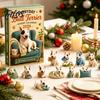 Calza della Befana Stuffers Quotidiani Bull Terrier Calendario dell'Avvento 2026, Conto alla Rovescia di 24 Giorni con Figure Natalizie da Collezione Ornamenti Acrilici, Decorativi