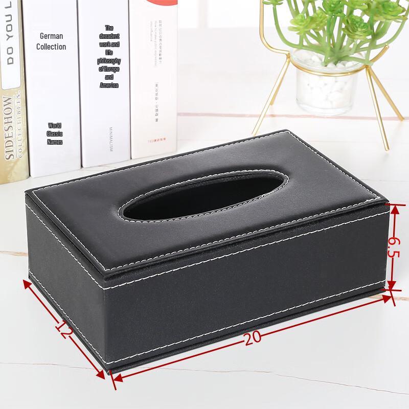 Hotel Leather & Wood Tissue Box