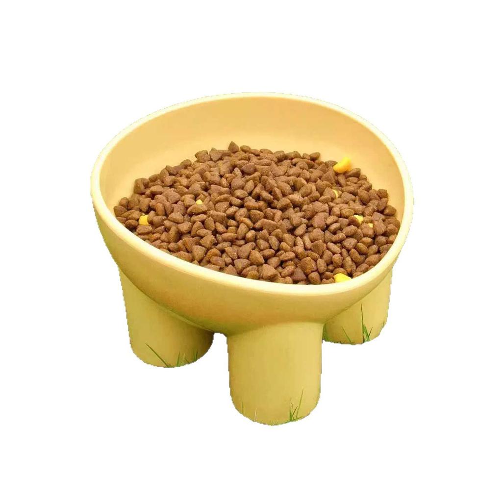 Anti-Tip Black Chin Pet Bowl: Elevated Slanted Design for Cats & Dogs