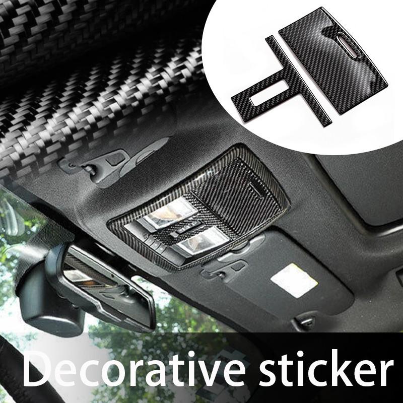 Carbon Fiber Reading Light Lamp Decor Cover Trims for Dodge Challenger 2015-2024