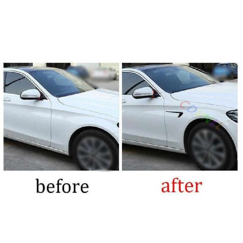 For Mercedes-Benz GLK 2009-2015 ABS Black Front Side Door Fender Cover Trim 2PCS