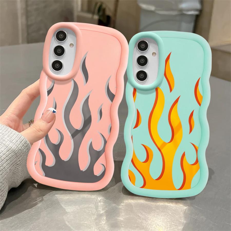 Creative Flame Fire Soft Phone Cover Case for Samsung Galaxy A16 A14 A11 A52 A21s A15 A13 A12 A33 A05 A04 A53 A22 A23 A06 A03