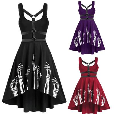 Frauen Mittelalter Sexy Kleid Renaissance Gothic Leibchen Skelett Kleider Mädchen Sommer Elegant Kurzen Rock Cosplay Party Kostüm