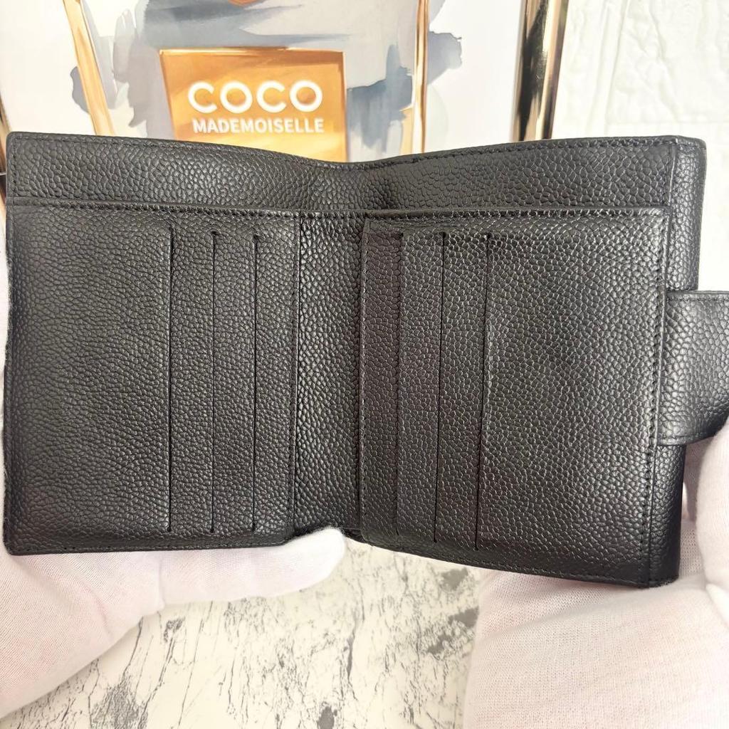 Used CHANEL Wallet, Bi-fold Wallet, Caviar Skin, Flap Wallet