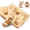 Hamster Futtersuchspielzeug, 6 in 1 Kaninchen Holz Interaktives Beschäftigungsspielzeug, Leckerli-Spender für Kleintiere Lustiges Spielzeug, für Meerschweinchen, Kaninchen, Häschen
