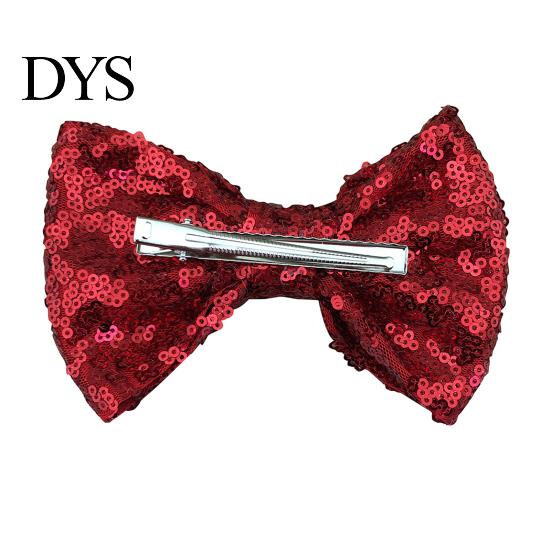 Comfortable Hair Clip Hairpin Safety Rounded Corner with Burr-Free Metal Spring Bow Shape Shiny Sequin Decoration Children Sparkling Accessory