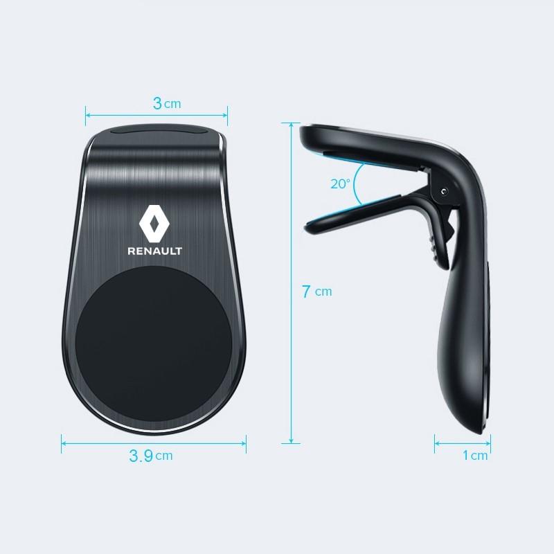DAPO3 L-Type Magnetic Holder Car Air Vent Phone Holder Support Telephone Baseus Key Chain For Renault Megane 2 3 Twingo Clio Talisman