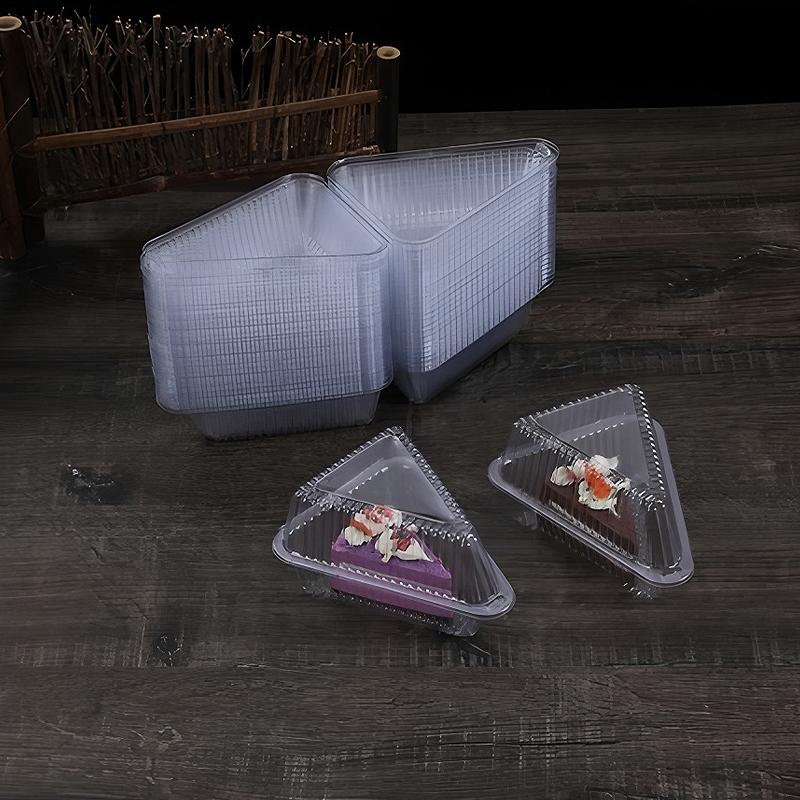 50/100/150 szt. Pojemnik na kawałek ciasta Trójkątne pudełko na ciasto Pudełko typu clamshell Na 8-calowe 6-calowe Kawałek Deseru Kanapka Pudełko na wynos
