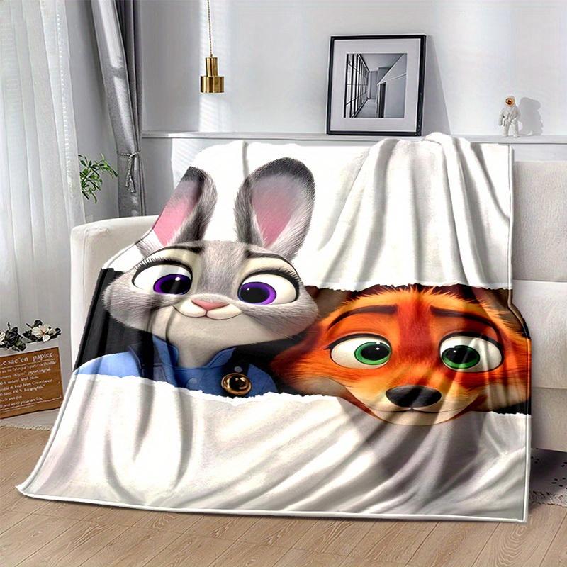 1pc, Zootopia Movie Characters Home Decor Blanket Perfect for Sofa, Couch, Bed, Travel, Camping, Car, Beach, Office Nap Soft Throw Gift