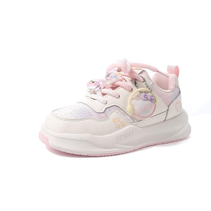 Girls board shoes 2025 autumn new little white shoes girls light shoes sports shoes children soft-soled non-slip casual shoes