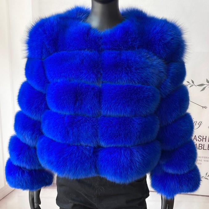 Kurzer Wintermantel aus Kunstfuchs für Damen - Europäischer & Amerikanischer Stil, Langärmelig