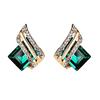 1 Pair Ear Studs Rhinestone Geometric Electroplating Luxury High Gloss Ear Decoration Jewelry Faux Crystal Engagement Earrings Anniversary Gifts