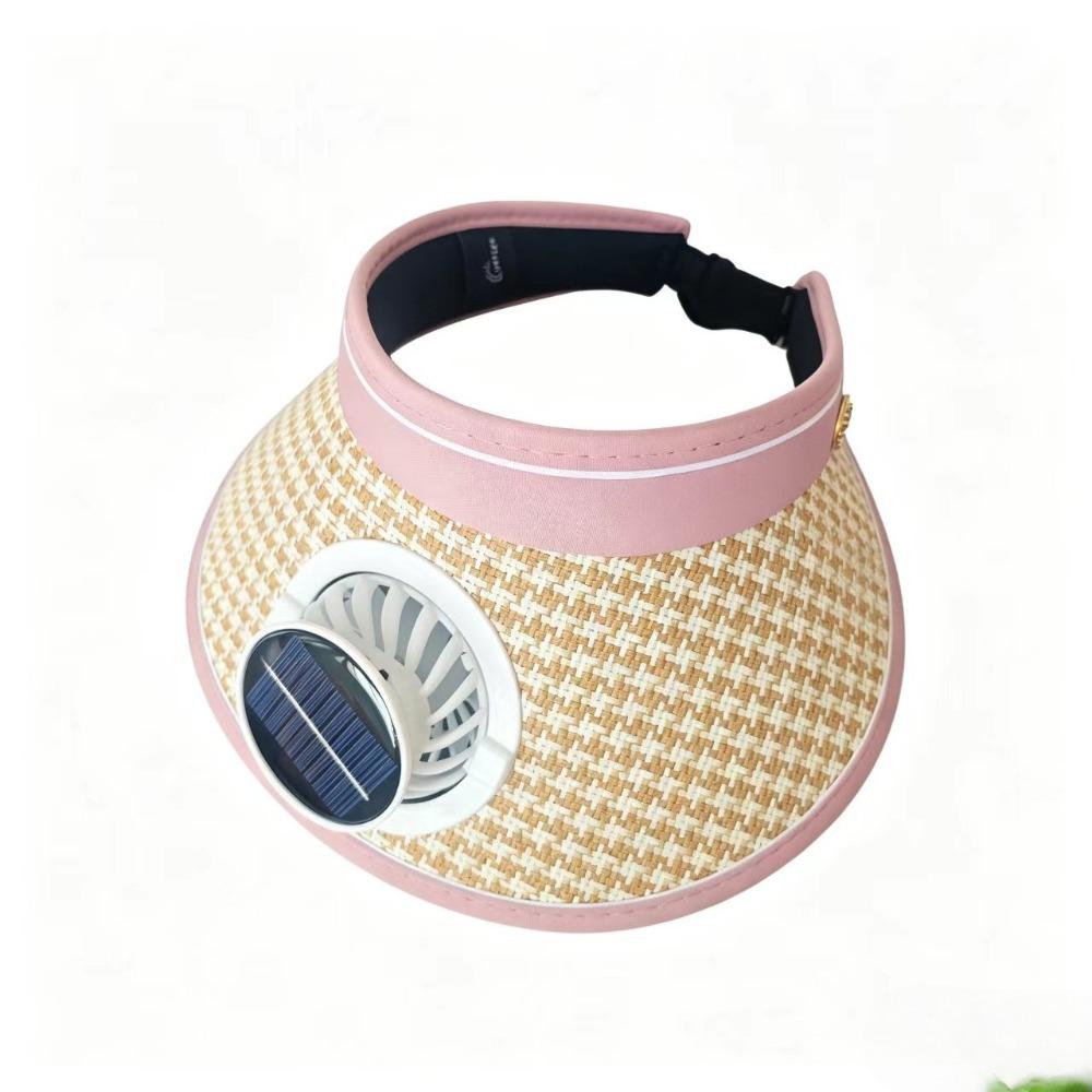 Breathable Solar Fan Hat Folding Cooling Sunshade Hat Comfortable To Wear Sun Hat with Fan  Hiking