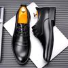 Fashion Authentic Leather Lace Up Oxfords Business Social Footwear New Classic Flats Luxury Brand Shoes Men's Elegant Black Dress Shoes