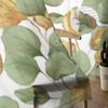 Green And Gold Leaves Sheer Curtains For Living Room Window Transparent Voile Tulle Curtain Bedroom Drapes Home Decor