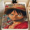 Manta de Franela con Estampado de Personaje de One Piece, Alta calidad Cómoda para Todas las Estaciones, Decoración del Hogar, Calidez y Comodidad, Perfecta para Regalos de Navidad