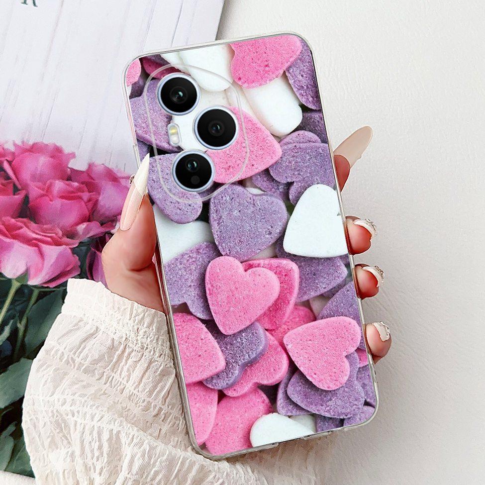 Clear For Honor 400 Pro Case DNP-NX9 Cute Cartoon Cat Fashion Flower Funny Painted Soft Bumper For Honor 400Pro Back Cover Funda