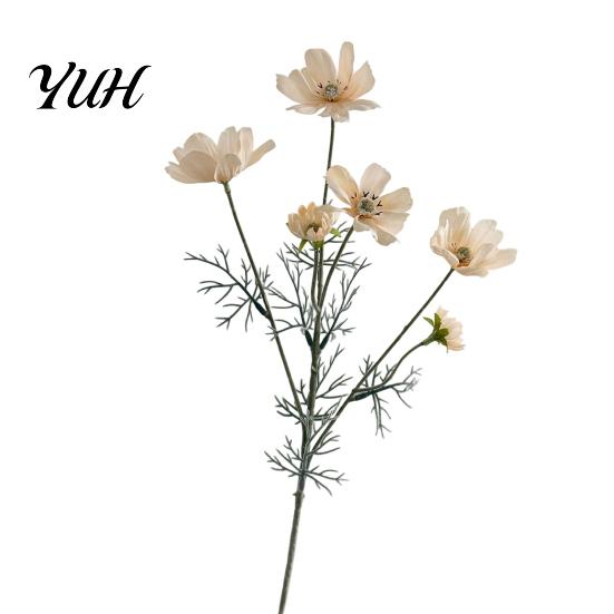 Realistic Faux Flowers Artificial Cosmos Flowers, Long Stem Fake Table Vase Filler for Dining Centerpieces, Wedding Arrangement, Photography Props