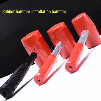 Multi-Function Rubber Hammer with Wooden Handle for Tile Installation and Decoration