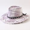 European and American Classic Retro Old Plaid Burr Jazz Hat Men's and Women's Outdoor Sunscreen Sunshade Big Eaves Western Cowboy Hat