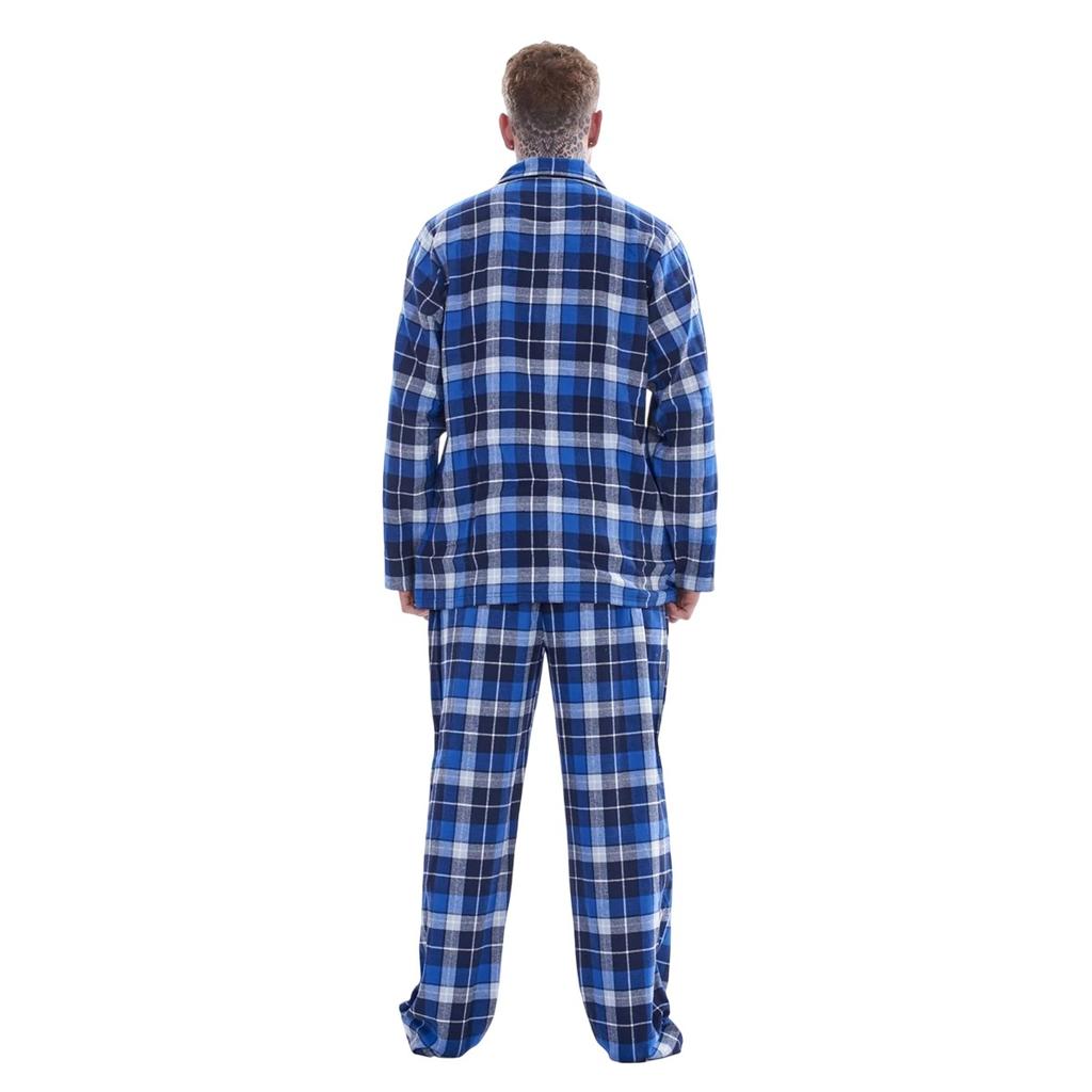 Keanu Mens Checked Brushed Long Pyjama Set