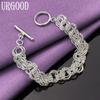 925 Sterling Silver Circle Bracelet Party Gift Jewelry