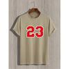 100% pure cotton men's summer loose size casual 23 printed comfortable and breathable round neck short sleeved T-shirt top