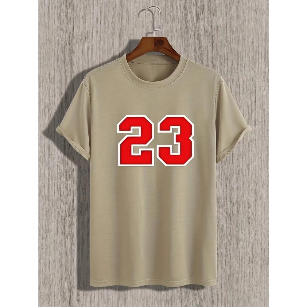 100% pure cotton men's summer loose size casual 23 printed comfortable and breathable round neck short sleeved T-shirt top