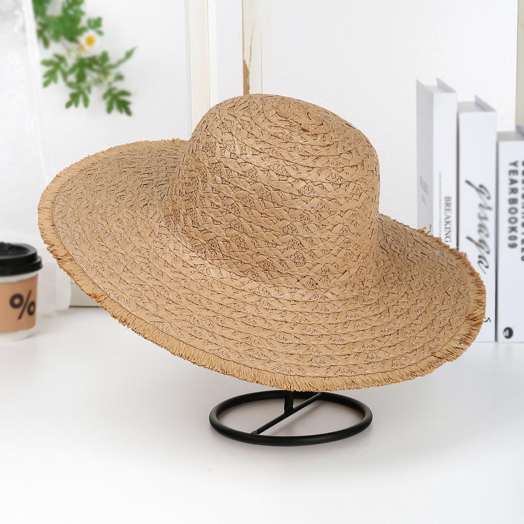 Travel Hat Women's Summer Sunscreen Big Eaves Holiday Beach Fur Breathable Sun Hat Hand Embroidery Embryo