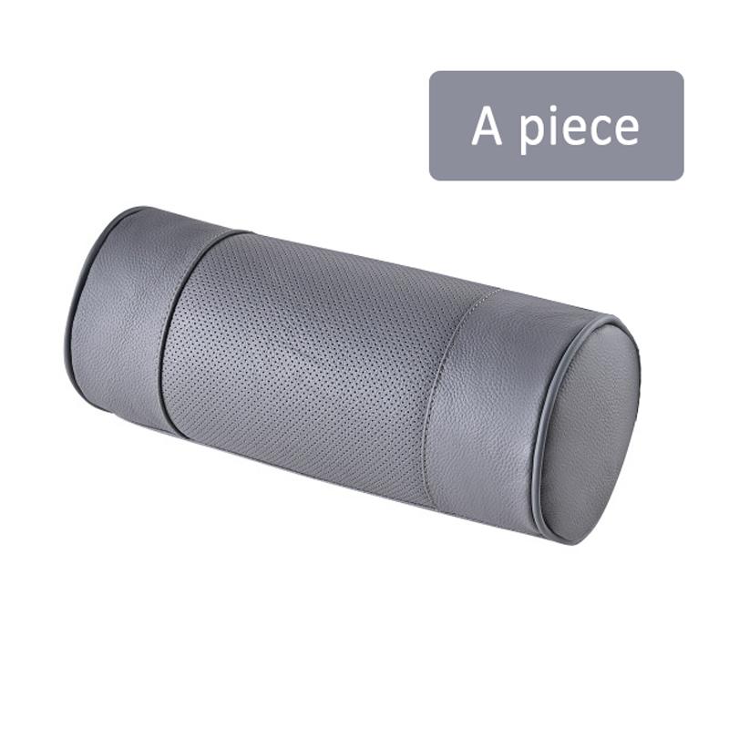 1ks Hovězí kůže Polštář do auta Opěradlo sedáku Cylindrická paměťová pěna Auto Krk Polštář páteře Kožená podložka pod hlavu kancelářské židle pro BMW