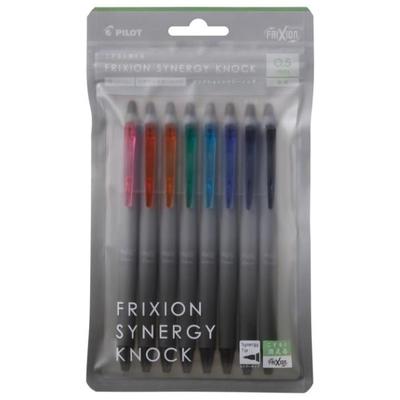 PILOT Frixion Synergy Knock Długopis LFSK158C, 0,5 mm, Zestaw 8 kolorów,
