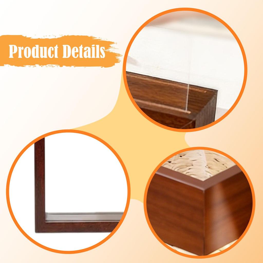 Shadow Box Travel Display Frame Multifunctional Rustic Memory Box Picture Frame for Handicrafts Stubs Medals Cards Photos
