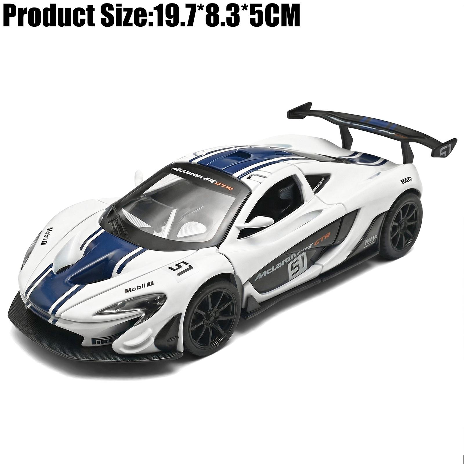 

1:24 Mclaren P1 GTR Track Only Hypercar Alloy Metal Diecast Model Car Home Trendy Ornaments & Computer Desktop Decoration Hobby білий