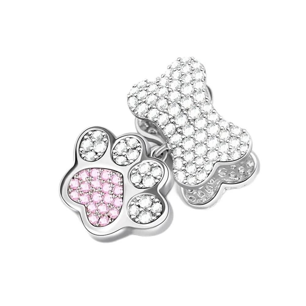 Neuer Echter Kupfer-Anhänger Kompatibel Mit Echtem Original-Armband Zubehör Damenschmuck Haustier Hund Produktserie Knochenschale Pfotenabdruck