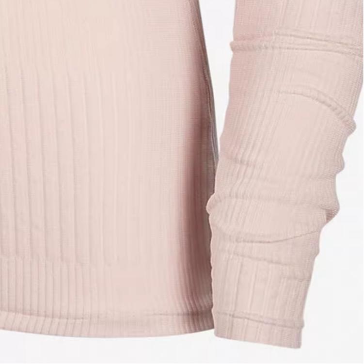 Nike Fashionable Stand Collar Comfortable Long Sleeve T-Shirt Women tops Pink DD5775-601