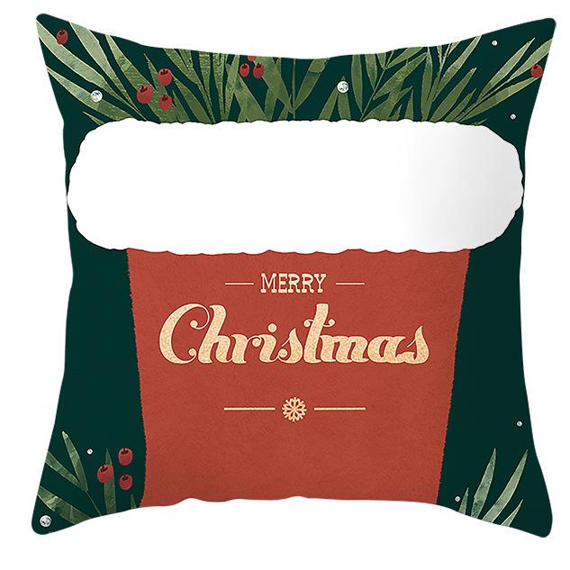 Christmas Elk Pillow Cover Home Gift Cushion Cover Fabric Sofa Pillow Cover