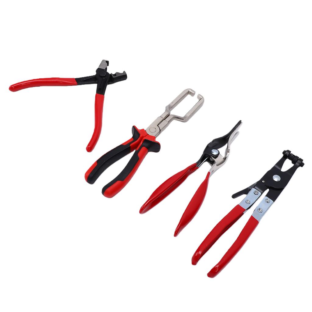 4 Pcs Hose Clamp Pliers Kit High Carbon Steel Ergonomic Fuel Line Pliers Set for Wiring Electrical Maintenance