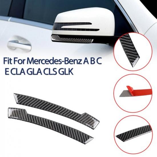 Для Benz B C E CLA GLA CLS GLK Полоска-наклейка на зеркало заднего вида из углеродного волокна Отделка-W