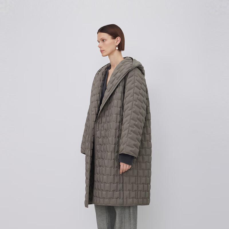 LESS 2023 Winter Hooded Loose Long Down Jacket
