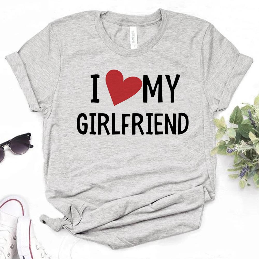 I Love My Girlfriend T Shirt Women Manga Tshirt Female Graphic Japanese Funny Clothing Summer Short Sleeved Harajuku Streetwear