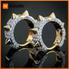 Personality Punk Men Women Hoop Earring Fashion Iced Out Zircon Rivet Hoop Earrings Unisex Hip Hop Earrings Rock Hip Hop Jewelry