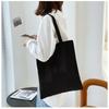 DIY Shoulder Bag Large Capacity Black White Canvas Shoulder Tote Bag Folding Eco Cotton Handbag Reusable Shopping Bag