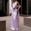 Women's Summer New French Elegance Temperament Style Minimalist Solid Color Streamer Neck Waist Wide Swing Dress Skirt