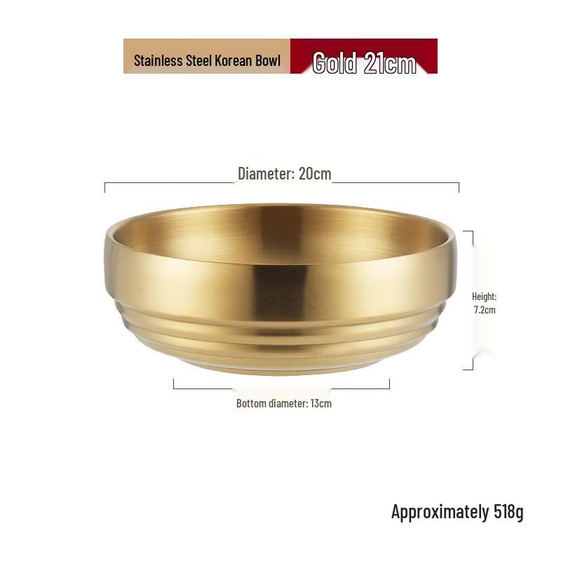 

ZISIZ Golden Stainless Steel Double-Layer Noodle Bowl