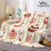 Cute Christmas Cupcakes Flannel Blanket Warm Soft Halloween Christmas All-Season Couch Decorative Cozy Warm Gift