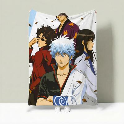 Anime G-Gintama Throw Lightweight 240g Flannel Blanket Soft Skin-friendly for Summer Cooling