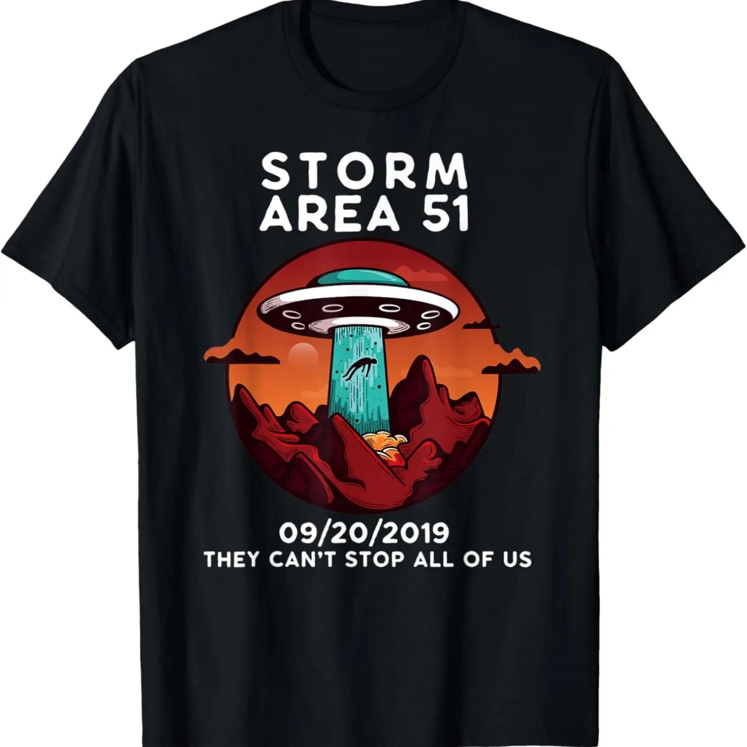 Storm Area 51 Funny Alien T-Shirt Men WomenAliens Colonial T-Shirt S